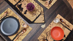DaDalogy Bedding Set of 4 Pieces Autumn Birds Blessing Tapestry Dining Placemats 13” x 19” (Thanksgiving) DaDalogy Bedding Collection