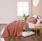 DaDalogy Bedding Terracotta Coral Brick Orange Soft Velour Corduroy Bedspread Set (JHW952) DaDalogy Bedding Collection