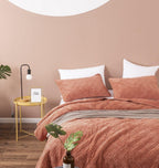 DaDalogy Bedding Terracotta Coral Brick Orange Soft Velour Corduroy Bedspread Set (JHW952) DaDalogy Bedding Collection