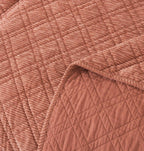 DaDalogy Bedding Terracotta Coral Brick Orange Soft Velour Corduroy Bedspread Set (JHW952) DaDalogy Bedding Collection