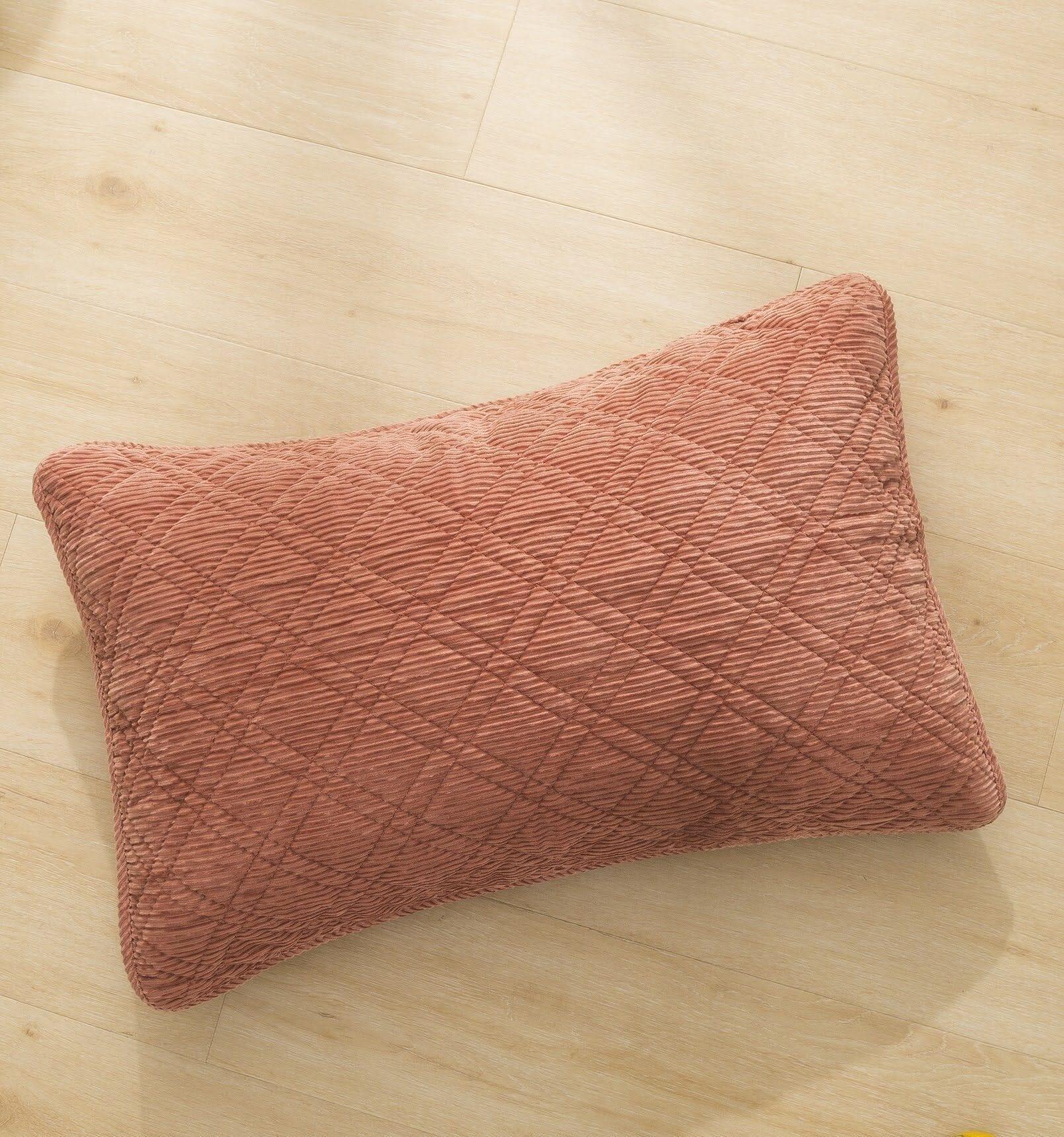 DaDalogy Bedding Terracotta Coral Brick Orange Soft Velour Corduroy Bedspread Set (JHW952) DaDalogy Bedding Collection