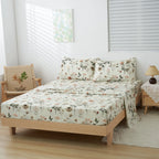 DaDalogy Enchanted Meadow Bed in a bag Set - Victoria Garden Delicate Floral Symphony in Beige, Rose, and Soft Green, Luxuriously Soft Quilted Set DaDalogy Bedding Collection