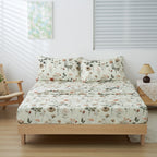 DaDalogy Enchanted Meadow Bed in a bag Set - Victoria Garden Delicate Floral Symphony in Beige, Rose, and Soft Green, Luxuriously Soft Quilted Set DaDalogy Bedding Collection
