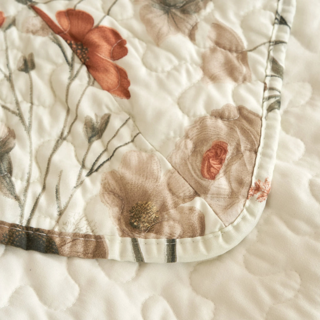 DaDalogy Enchanted Meadow Bed in a bag Set - Victoria Garden Delicate Floral Symphony in Beige, Rose, and Soft Green, Luxuriously Soft Quilted Set DaDalogy Bedding Collection