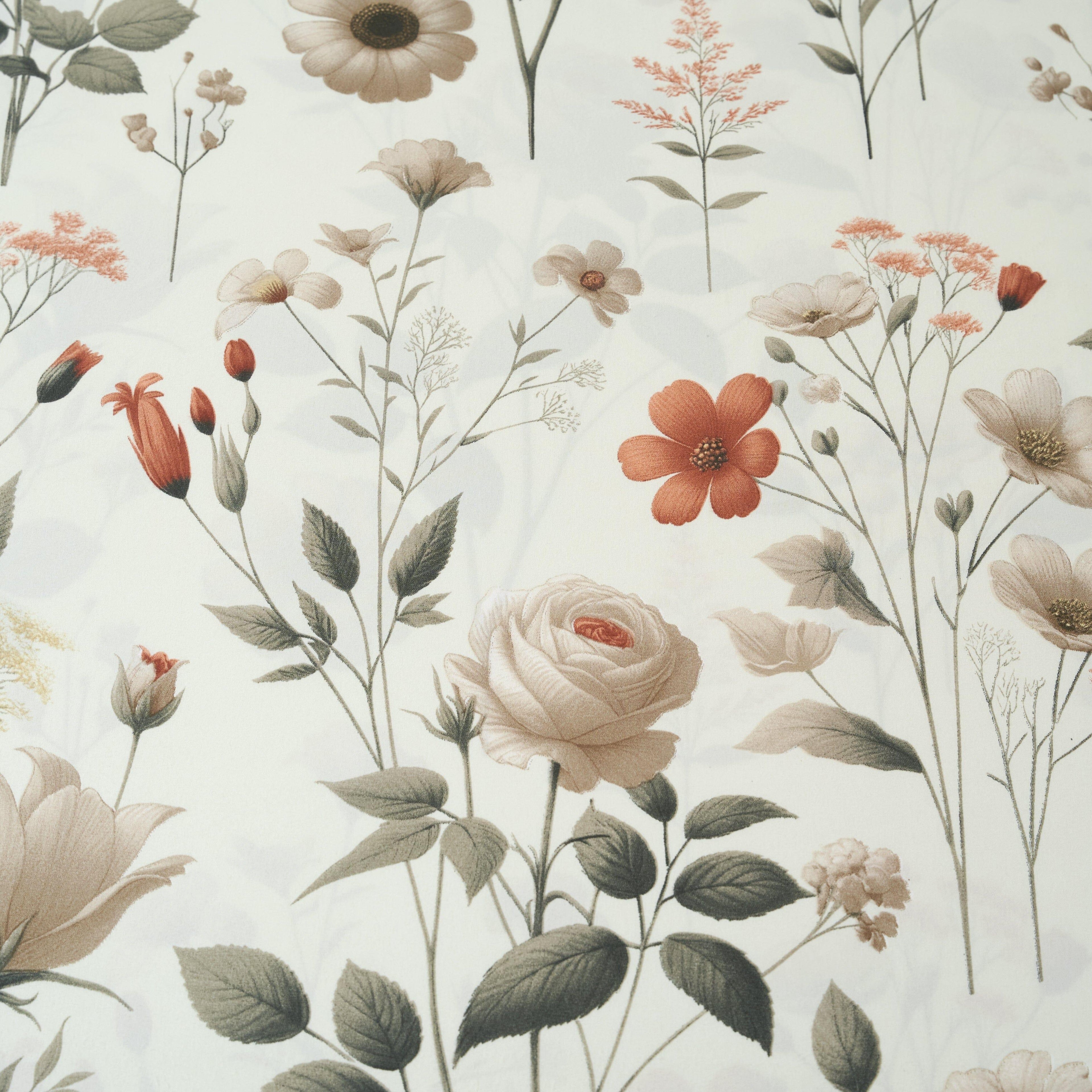 DaDalogy Enchanted Meadow Bed in a bag Set - Victoria Garden Delicate Floral Symphony in Beige, Rose, and Soft Green, Luxuriously Soft Quilted Set DaDalogy Bedding Collection