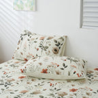 DaDalogy Enchanted Meadow Bed in a bag Set - Victoria Garden Delicate Floral Symphony in Beige, Rose, and Soft Green, Luxuriously Soft Quilted Set DaDalogy Bedding Collection