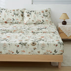 DaDalogy Enchanted Meadow Bed in a bag Set - Victoria Garden Delicate Floral Symphony in Beige, Rose, and Soft Green, Luxuriously Soft Quilted Set DaDalogy Bedding Collection