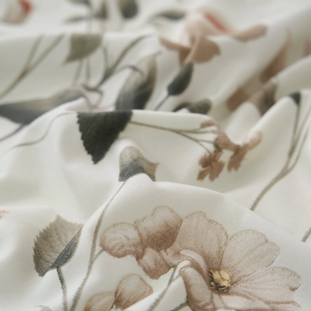 DaDalogy Enchanted Meadow Bed Sheet Set - Floral Harmony in Beige, Rose, and Soft Green, Premium Soft Microfiber, Machine Washable, Deep Pocket 14 - 15 Inches + Flat Sheet DaDalogy Bedding Collection