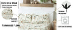 DaDalogy Enchanted Meadow Bed Sheet Set - Floral Harmony in Beige, Rose, and Soft Green, Premium Soft Microfiber, Machine Washable, Deep Pocket 14 - 15 Inches + Flat Sheet DaDalogy Bedding Collection