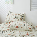 DaDalogy Enchanted Meadow Bed Sheet Set - Floral Harmony in Beige, Rose, and Soft Green, Premium Soft Microfiber, Machine Washable, Deep Pocket 14 - 15 Inches + Flat Sheet DaDalogy Bedding Collection