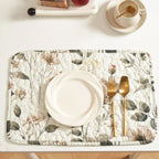 DaDalogy Enchanted Meadow Placemats - Set of 4, Floral Elegance in Beige, Rose, and Soft Green, Premium Soft Microfiber, Perfect for Any Meal, 13x19 Inches DaDalogy Bedding Collection