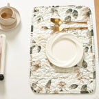 DaDalogy Enchanted Meadow Placemats - Set of 4, Floral Elegance in Beige, Rose, and Soft Green, Premium Soft Microfiber, Perfect for Any Meal, 13x19 Inches DaDalogy Bedding Collection