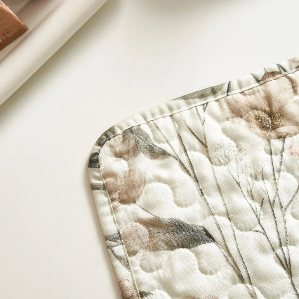 DaDalogy Enchanted Meadow Placemats - Set of 4, Floral Elegance in Beige, Rose, and Soft Green, Premium Soft Microfiber, Perfect for Any Meal, 13x19 Inches DaDalogy Bedding Collection