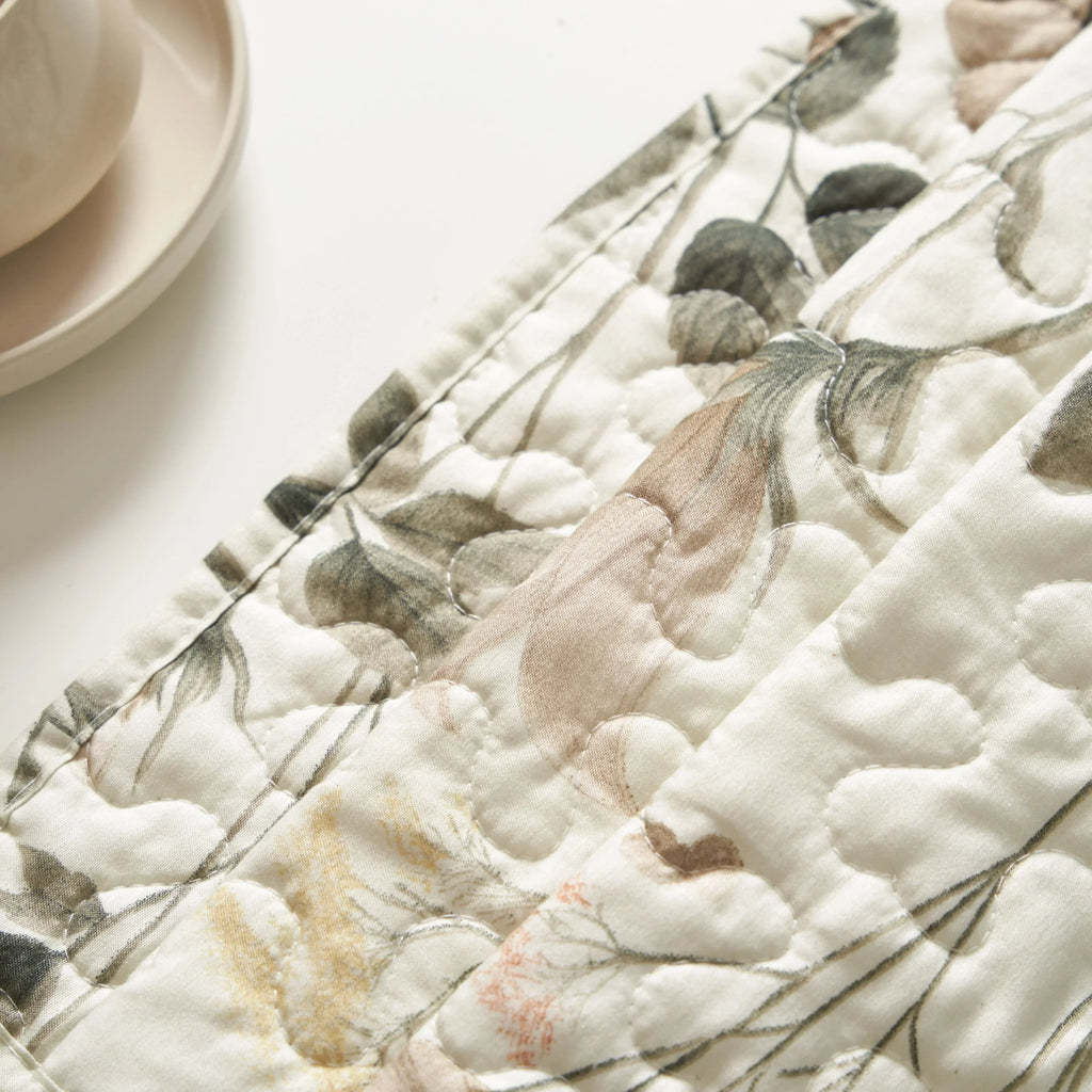 DaDalogy Enchanted Meadow Placemats - Set of 4, Floral Elegance in Beige, Rose, and Soft Green, Premium Soft Microfiber, Perfect for Any Meal, 13x19 Inches DaDalogy Bedding Collection