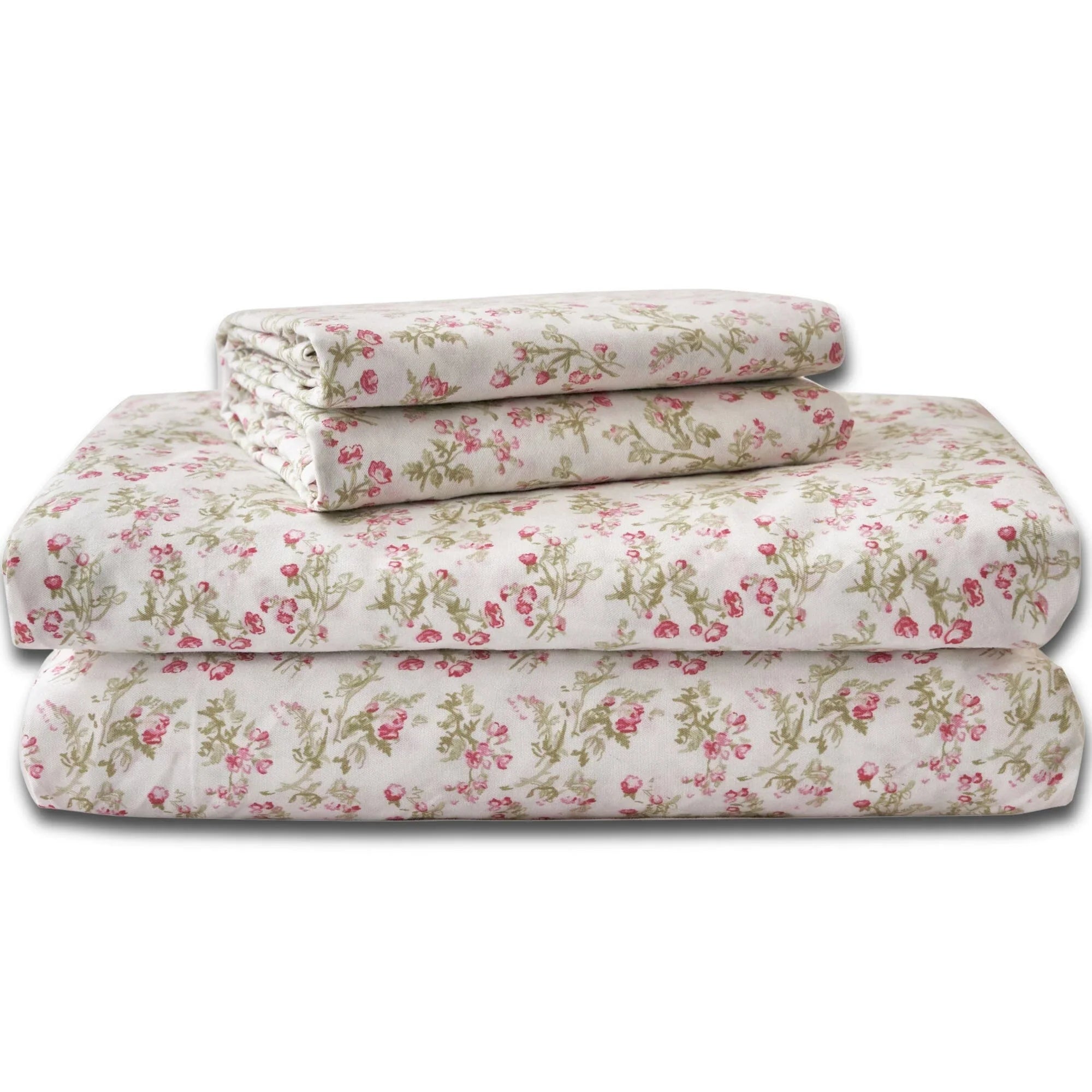 DaDa Bedding Collection Romantic Coquette Sheet Set - 100% Cotton [ Poplin Cotton ] Floral Fitted & Flat Sheets with Pillowcases - Deep Pocket Design - Soft, Breathable, Wrinkle-Resistant DaDalogy Bedding Collection