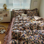 Dark Garden Floral Bedding Set / Beige Mix Ever Lasting