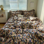 Dark Garden Floral Bedding Set / Beige Mix Ever Lasting