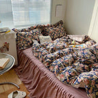 Dark Garden Floral Bedding Set / Beige Mix Ever Lasting