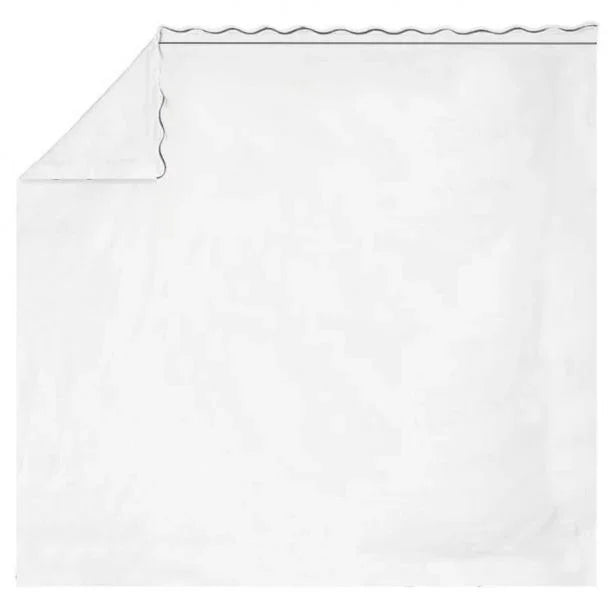 400TC Cotton Scallop Embroidery & Border Sateen Solid Sheet Set PushpLinen