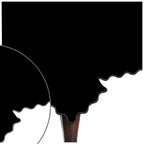 Scallop Embroidery Sateen Cotton Solid Table Cloth - Black PushpLinen