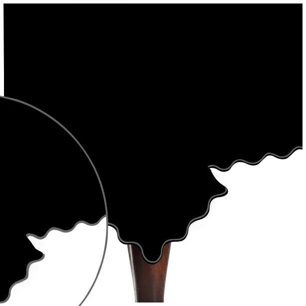 Scallop Embroidery Sateen Cotton Solid Table Cloth - Black PushpLinen