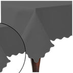 Scallop Embroidery Sateen Cotton Solid Table Cloth - Dark Grey PushpLinen