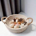 [Rustic Wooden Decorative Bowl] Rustic 11.2 Inch Paulownia Wood Decorative Bowl - Dough Bowl with Rope Handle - Natural Table Centerpieces Bowl for Home Boho Decor House Of Avana