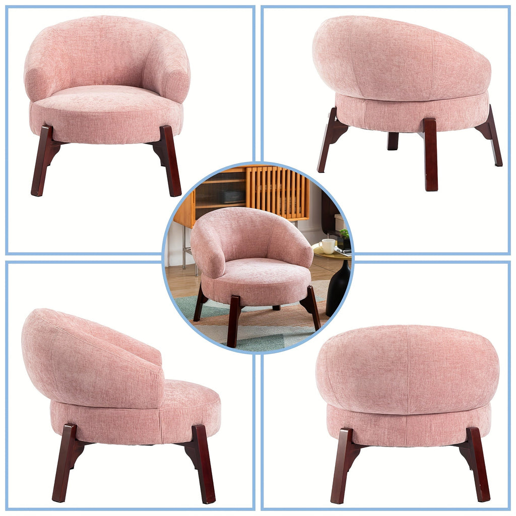 DYHOME 1pc Mid-Century Retro Modern Upholstered Lounge Chair Fabric Accent Chair Sturdy Wooden Frame Armchair, Living Room Bedroom Decoration House Of Avana
