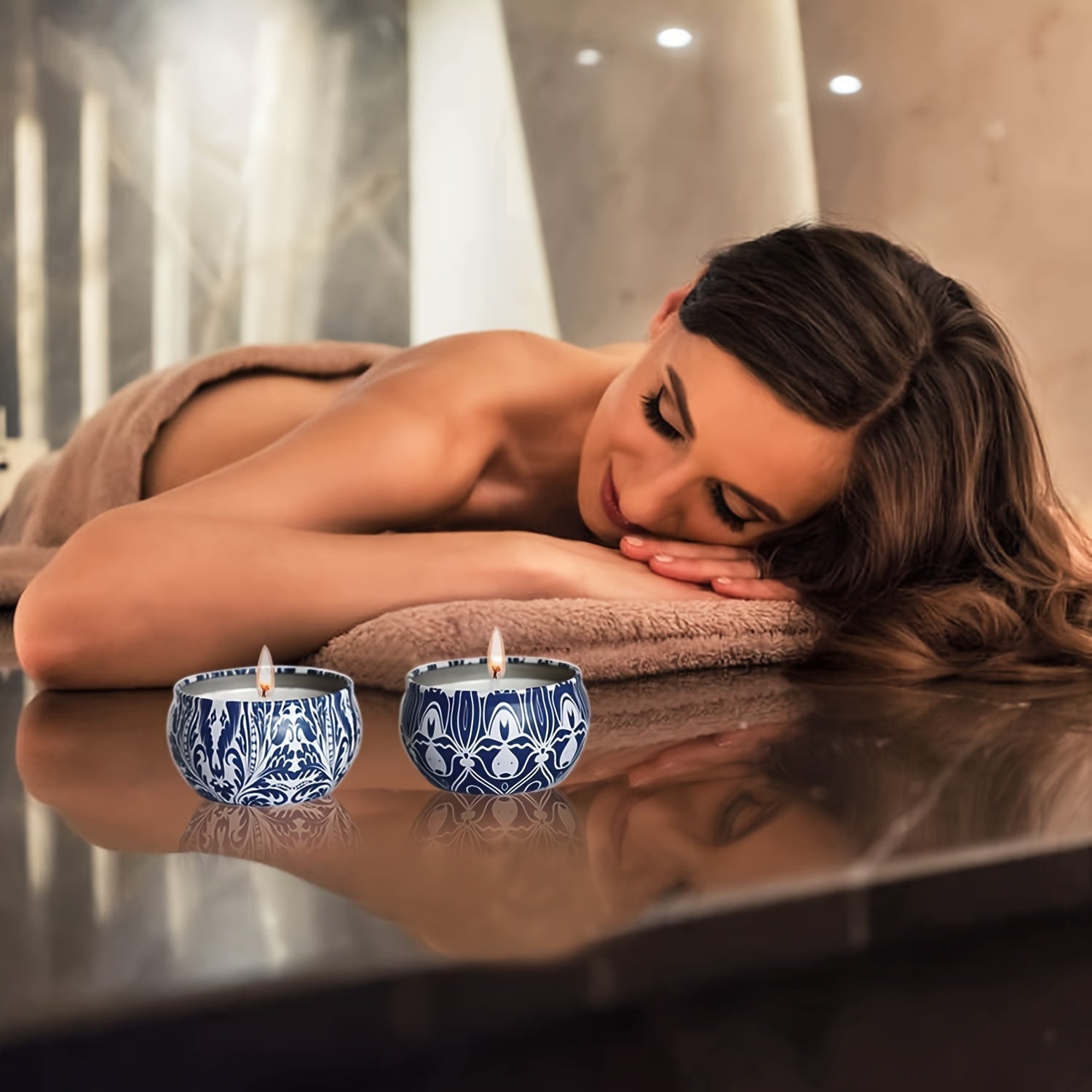 16pcs Blue And White Porcelain Scented Candle Smokeless, No Drip, Elegant Romantic Candle, Suitable For Family, Swimming Pool, Sabbath, Wedding, Church, Also Very Suitable For Halloween, Thanksgiving, Valentine'S Day And So O House Of Avana
