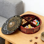 Wood Storage Box - Wooden Four-Compartment Organizer