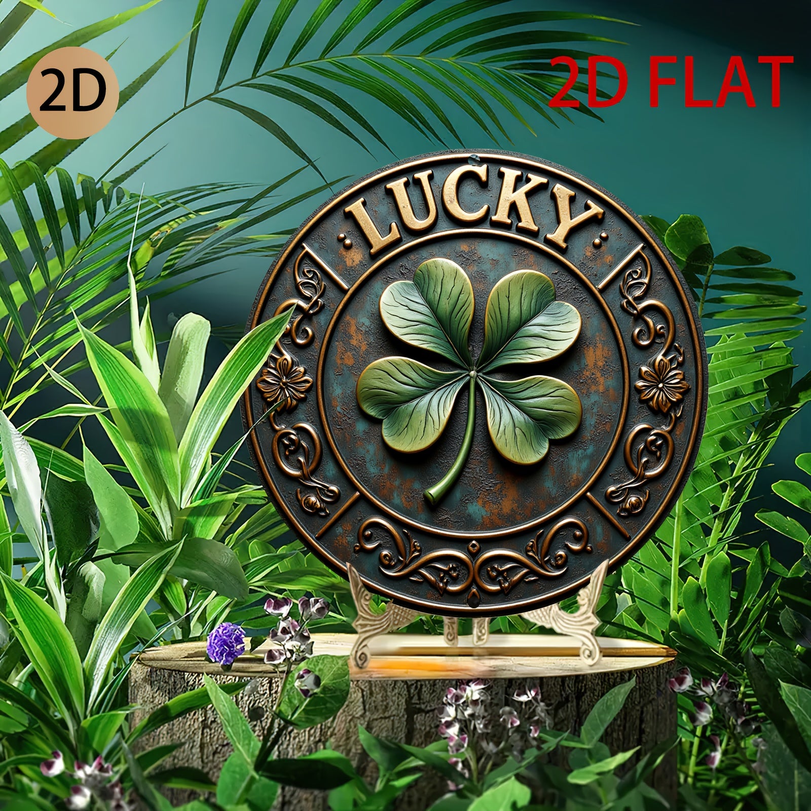 Wall Art - Vintage Metal Lucky Clover