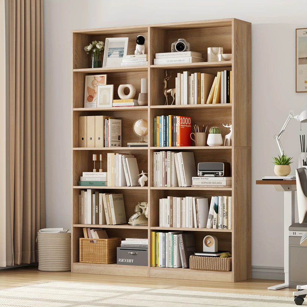 Fultru Bookshelf and Bookcase, 6-tier Wide Bookshelves, Freestanding Display Storage Shelves, Tall... - House Of Avana