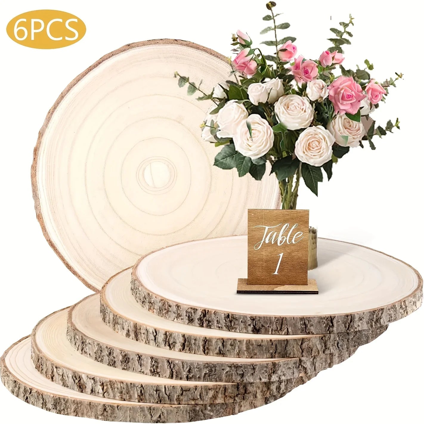 6/8/10 Pack 9-10 Inch Large Wood Slices for Centerpieces Natural Unfinished Wooden Chips for Wedding... - House Of Avana