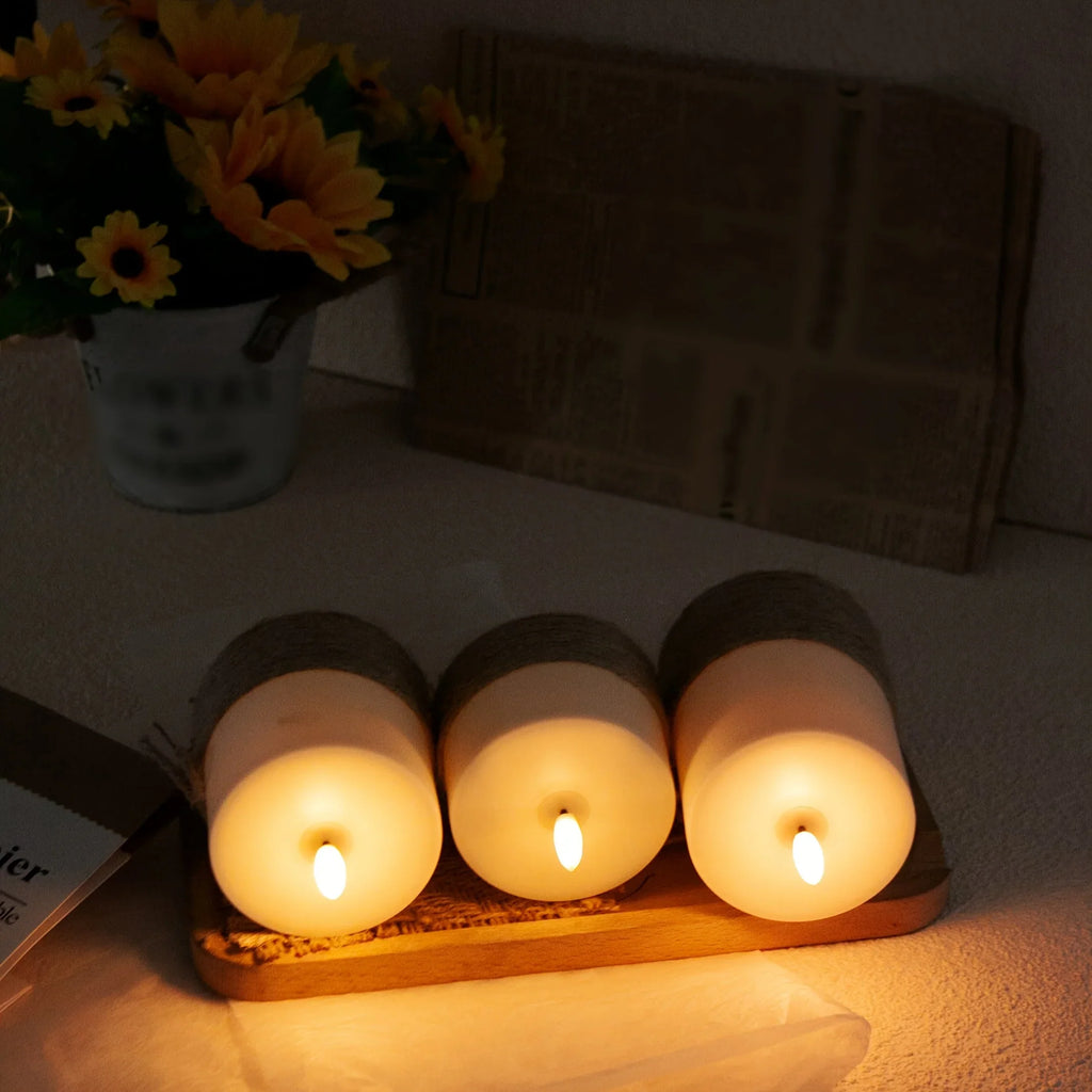 S Remote Control Rope Led Flameless Candles, Retro Style for Bedroom Decor and Bathroom Accessories,... - House Of Avana