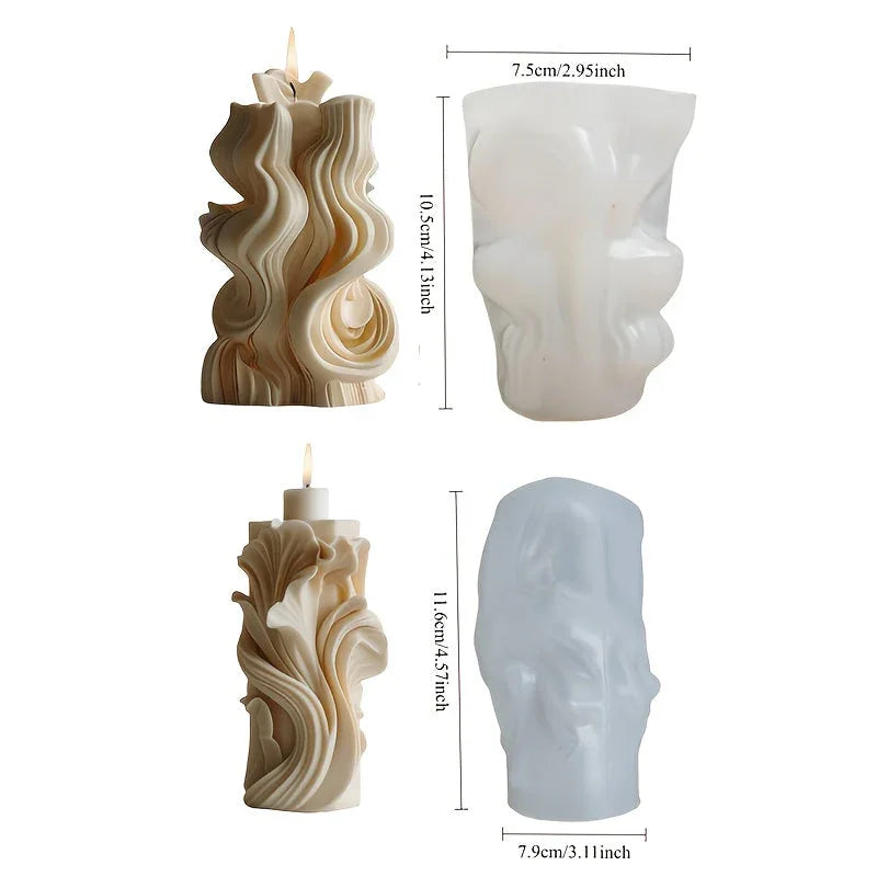 S Eco E Wave Silicone Mold for Diy Candles, Resin, and Soap Making - 3d Wave Design, Reusable, Easy to... - House Of Avana