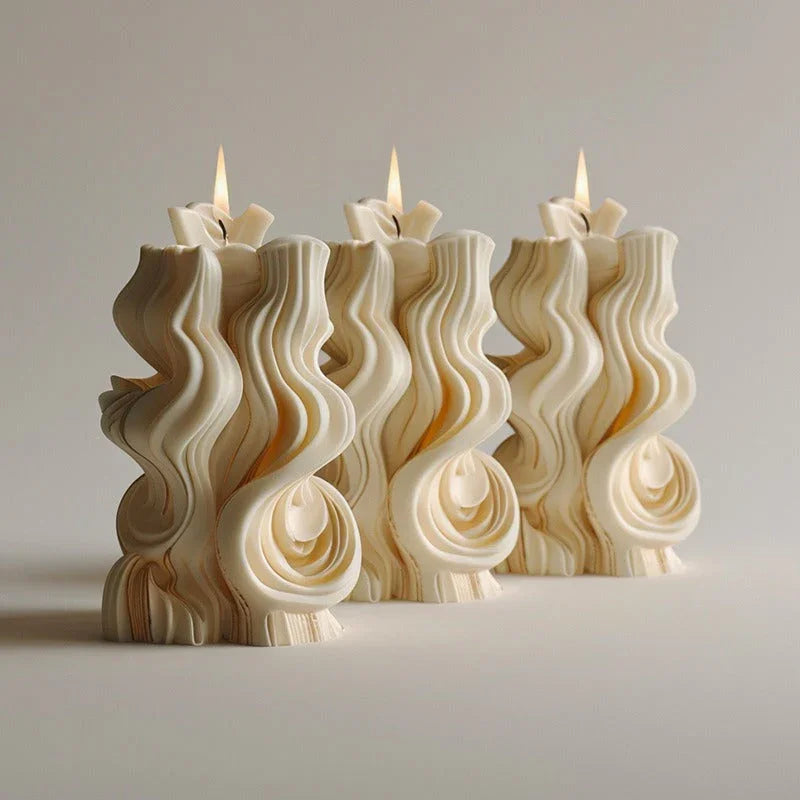 S Eco E Wave Silicone Mold for Diy Candles, Resin, and Soap Making - 3d Wave Design, Reusable, Easy to... - House Of Avana