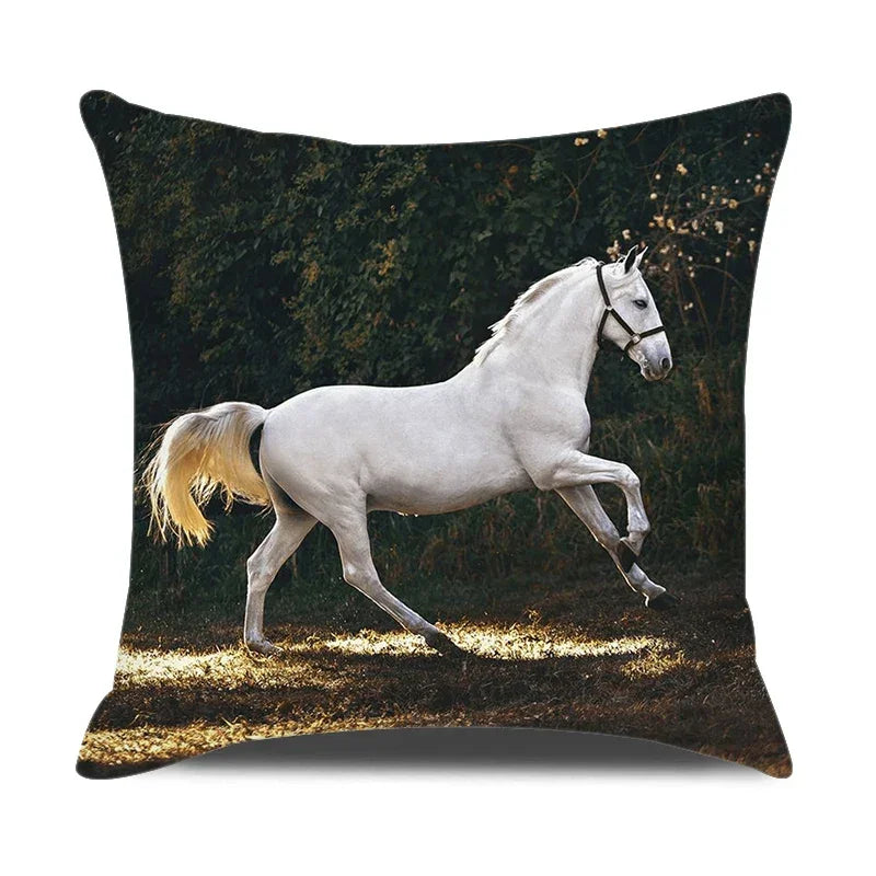 Home Decor Bedroom Pillowcase Horse Print Farmhouse Animal Cushion Cover Pillow, alternate view - House Of Avana