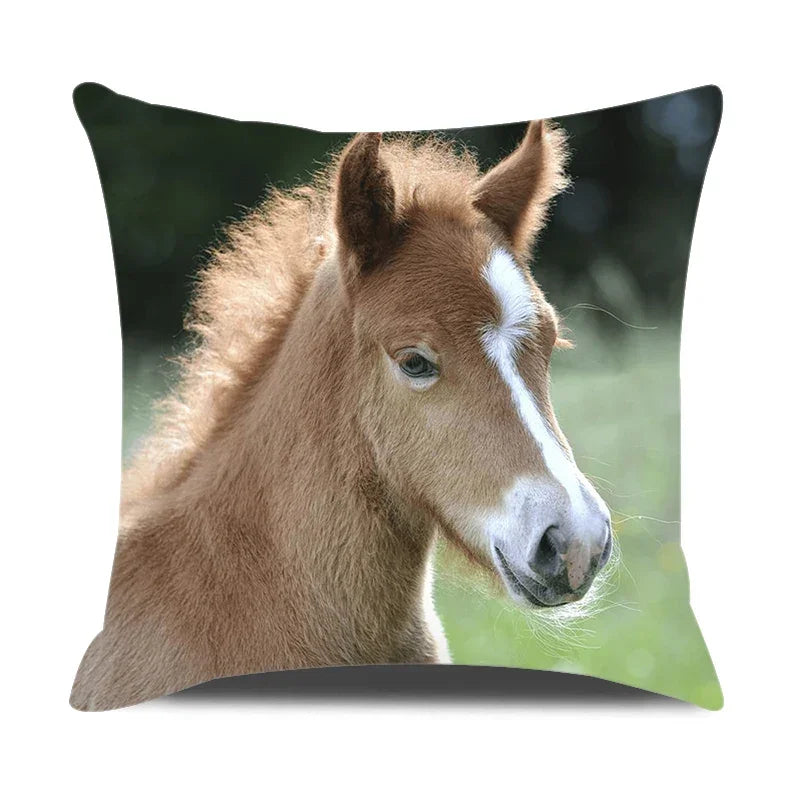 Home Decor Bedroom Pillowcase Horse Print Farmhouse Animal Cushion Cover Pillow, alternate view - House Of Avana