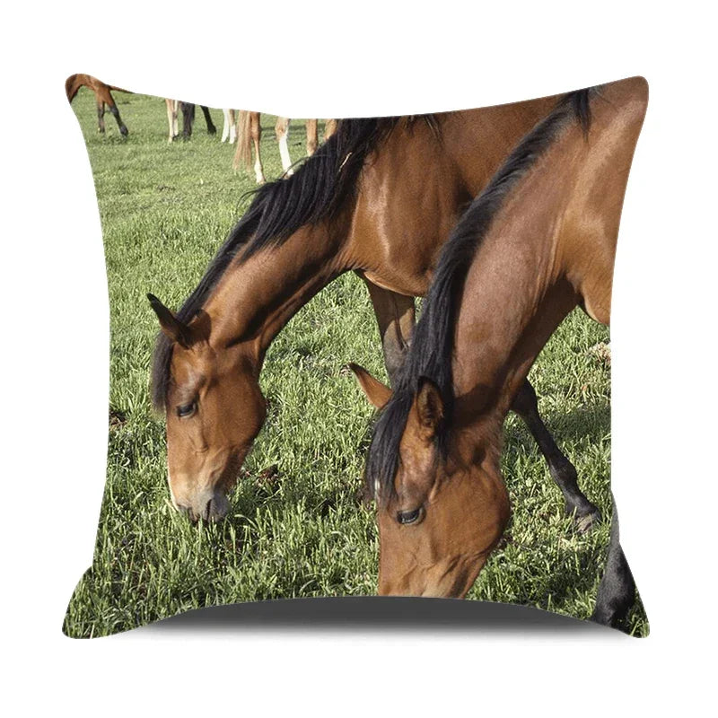 Home Decor Bedroom Pillowcase Horse Print Farmhouse Animal Cushion Cover Pillow, alternate view - House Of Avana