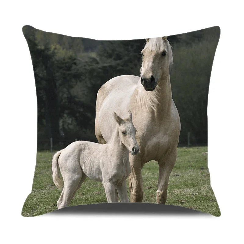 Home Decor Bedroom Pillowcase Horse Print Farmhouse Animal Cushion Cover Pillow, dimensions view - House Of Avana