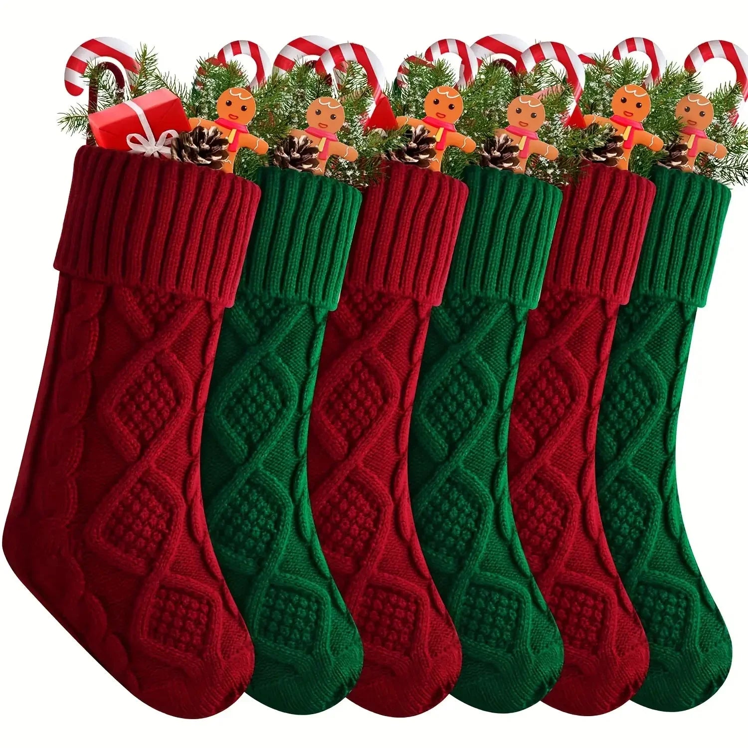 S Colorful Christmas Stockings, 18-inch Large Knit Socks Decor for Family Holiday and Xmas Party Gifts,... - House Of Avana