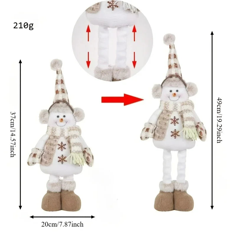Or S Luge Christmas Snowman & Reindeer Figurines - Stretchable Winter Scene Decor with Expressive Eyes,... - House Of Avana
