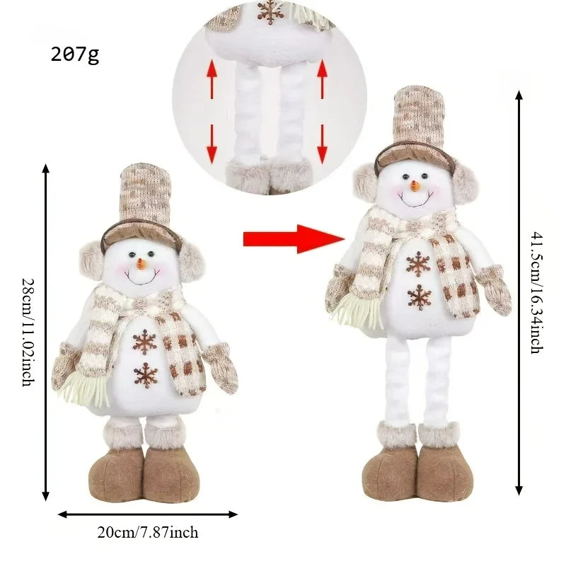 Or S Luge Christmas Snowman & Reindeer Figurines - Stretchable Winter Scene Decor with Expressive Eyes,... - House Of Avana
