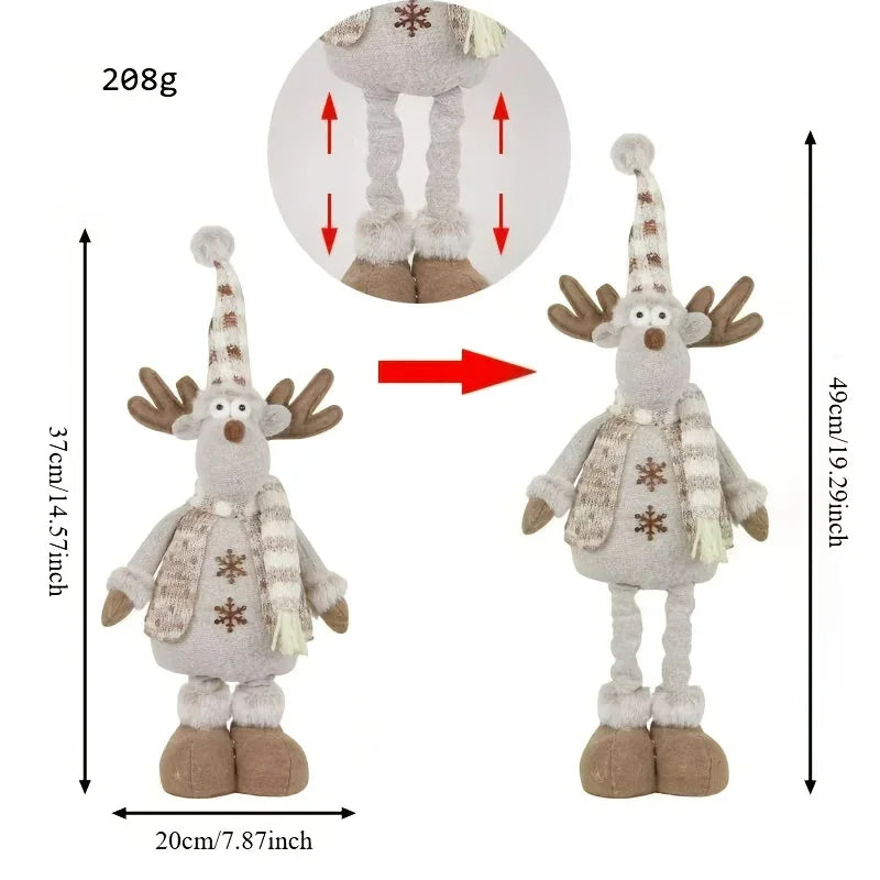 Or S Luge Christmas Snowman & Reindeer Figurines - Stretchable Winter Scene Decor with Expressive Eyes,... - House Of Avana