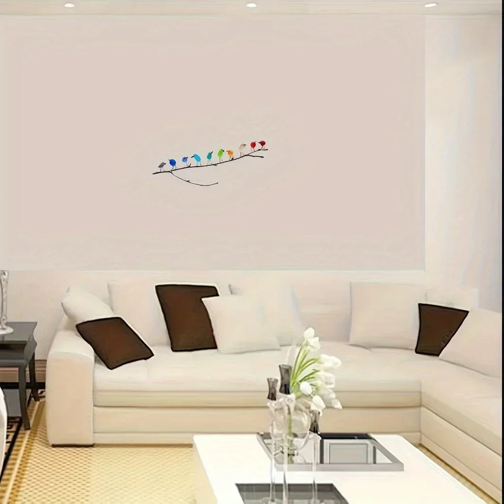 Sea Glass Rainbow Birds Art Handmade Branch Decor, detail shot - House Of Avana