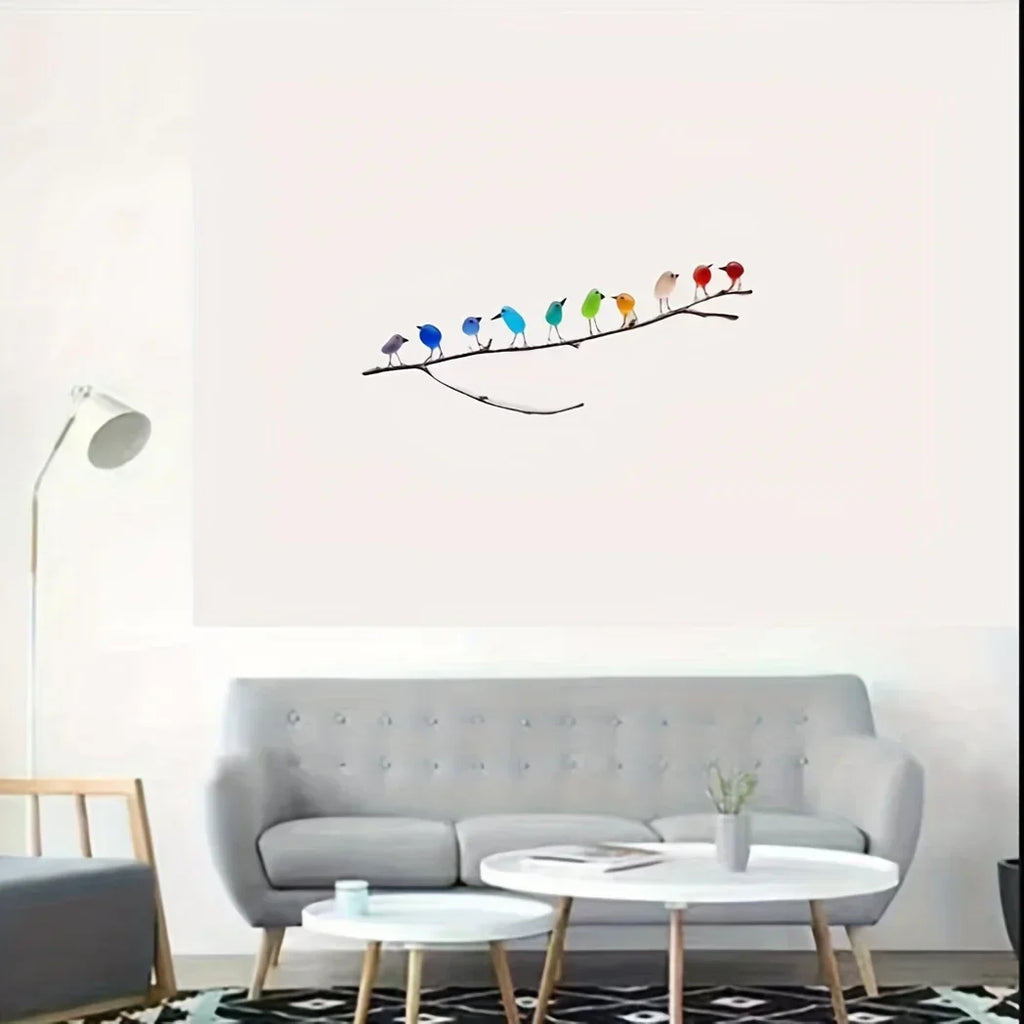 Sea Glass Rainbow Birds Art Handmade Branch Decor, lifestyle image - House Of Avana