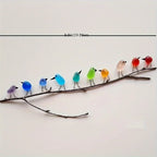 Sea Glass Rainbow Birds Art Handmade Branch Decor, side view - House Of Avana
