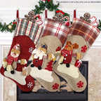 /s Classic Christmas Stocking Set, Polyester Hanging Holiday Decor with Santa, Snowman, Reindeer,... - House Of Avana