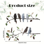 S Rustic Metal Birds on Branch Wall Decoration Kit - Detachable, Reusable, Pre-pasted Hanging Wall Art... - House Of Avana