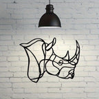 Rhino Head Metal Wall Decor, Rhino Wall Art, Rhinoceros Gift, One Line Wall Art, African Home Decor,... - House Of Avana